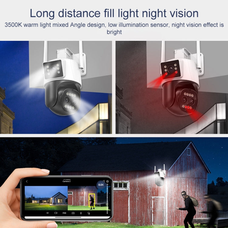 QX103 Humanoid Recognition AI Alarm WiFi Dome Triple IP Camera(US Plug) - free shipping - PMC TechLife - Order now!