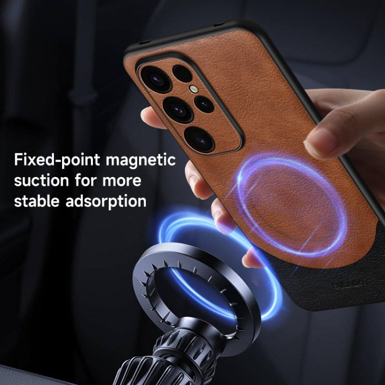For Samsung Galaxy S24 5G SULADA Stitching Leather MagSafe Magnetic Phone Case(Black) - Galaxy S24 5G Cases by SULADA | Online Shopping South Africa | PMC TechLife