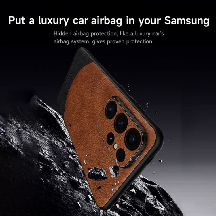 For Samsung Galaxy S24+ 5G SULADA Stitching Leather MagSafe Magnetic Phone Case(Orange) - Galaxy S24+ 5G Cases by SULADA | Online Shopping South Africa | PMC Jewellery