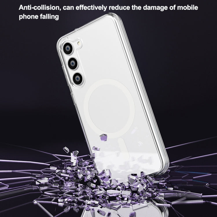 For Samsung Galaxy S23 5G Terminator Style Glitter Powder MagSafe Magnetic Phone Case(White) - Galaxy S23 5G Cases by PMC TechLife | Online Shopping South Africa | PMC TechLife