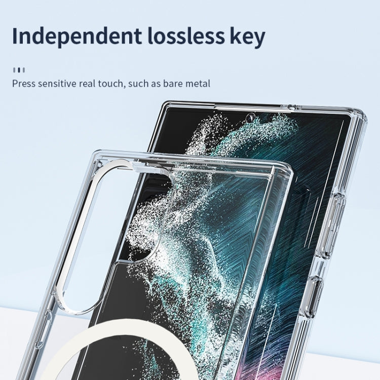 For Samsung Galaxy S24 5G Terminator Style Glitter Powder MagSafe Magnetic Phone Case(Transparent) - Galaxy S24 5G Cases by PMC TechLife | Online Shopping South Africa | PMC TechLife