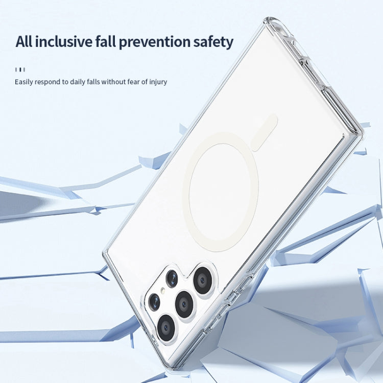 For Samsung Galaxy S24+ 5G Terminator Style Glitter Powder MagSafe Magnetic Phone Case(White) - Galaxy S24+ 5G Cases by PMC TechLife | Online Shopping South Africa | PMC TechLife