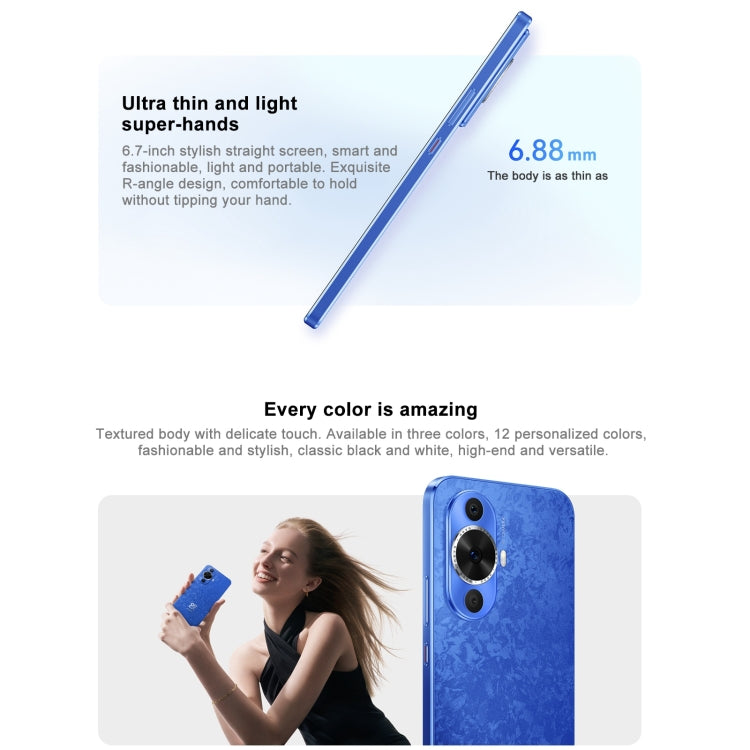 Huawei nova 12 Active, 8GB+256GB, Screen Fingerprint Identification, 6.7 inch HarmonyOS 4.0 Qualcomm Snapdragon 778G 4G Octa Core, Network: 4G, NFC, OTG, Not Support Google Play(Blue) - free shipping - PMC TechLife - Order now!