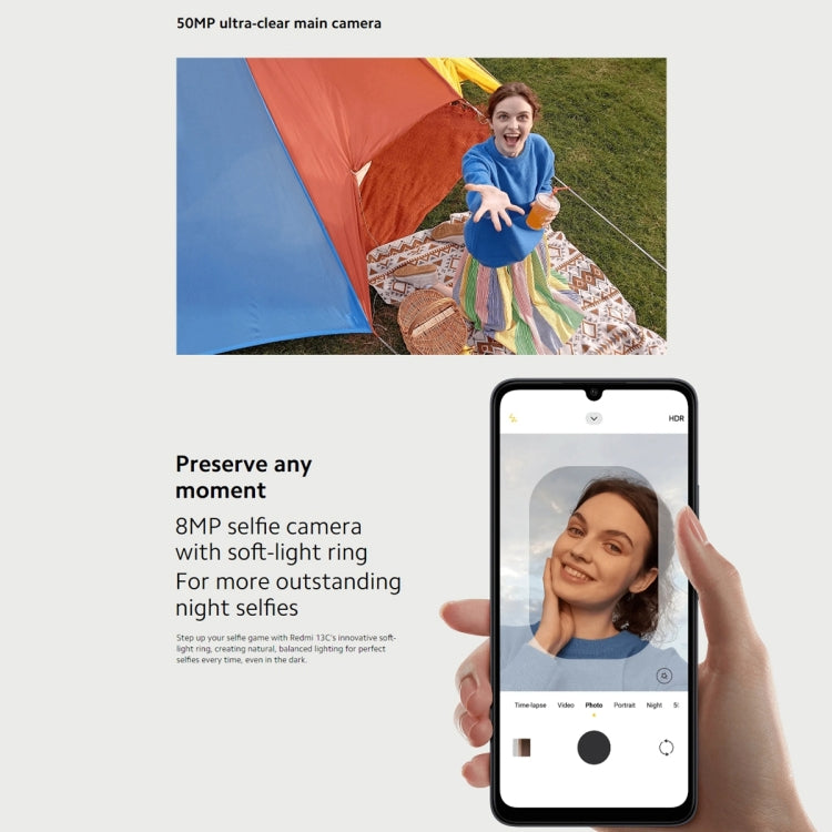 Xiaomi Redmi 13C 5G, 8GB+256GB,  6.74 inch MIUI 14 MediaTek Dimensity 6100+ Octa Core 2.2GHz, NFC, Network: 5G, Not Support Google Play(Starlight Black) - free shipping - PMC TechLife - Order now!