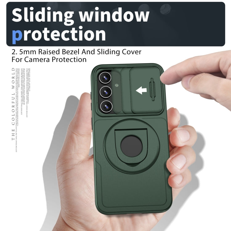 For Samsung Galaxy S23 5G Camshield MagSafe Ring Holder Armor Phone Case(Deep Green) - Galaxy S23 5G Cases by PMC TechLife | Online Shopping South Africa | PMC TechLife
