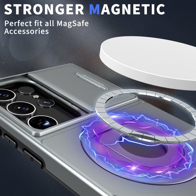 For Samsung Galaxy S22 Ultra 5G Camshield MagSafe Ring Holder Armor Phone Case(Titanium Grey) - free shipping - PMC TechLife - Order now!