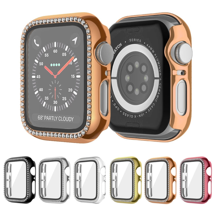 For Apple Watch Series 6 / 5 / 4 / SE 40mm Plating Row Diamond PC Watch Case with Film(Black) - free shipping - PMC TechLife - Order now!