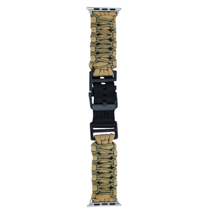 For Apple Watch SE 44mm Dual-layer Braided Paracord Buckle Watch Band(Khaki Army Green) - free shipping - PMC TechLife - Order now!