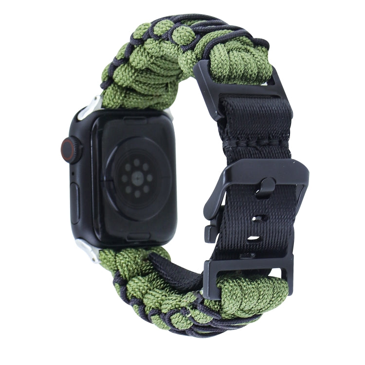 For Apple Watch Series 4 40mm Dual-layer Braided Paracord Buckle Watch Band(Army Green Black) - free shipping - PMC TechLife - Order now!