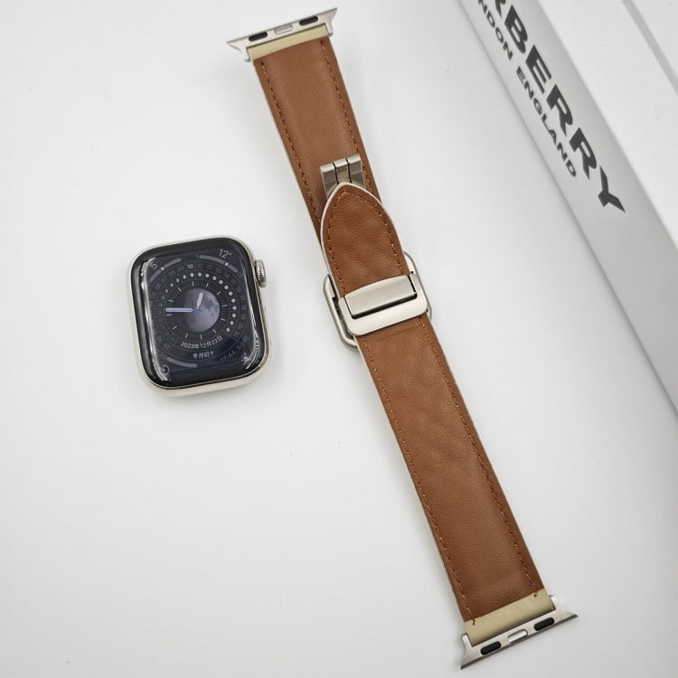 For Apple Watch SE 40mm Rhombus Pattern Magnetic Square Buckle Leather Watch Band(Creamy White) - free shipping - PMC TechLife - Order now!