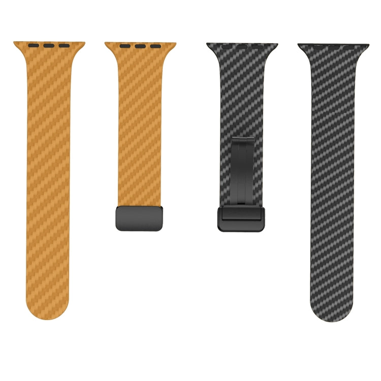 For Apple Watch Series 4 40mm Carbon Fiber Magnetic Black Buckle Watch Band(Light Brown Black) - free shipping - PMC TechLife - Order now!