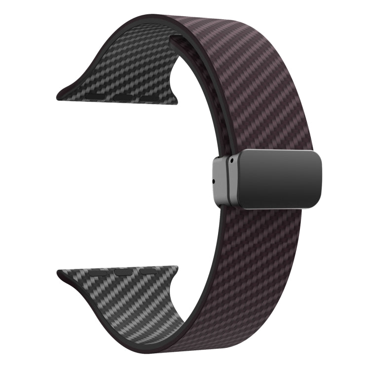 For Apple Watch Series 2 42mm Carbon Fiber Magnetic Black Buckle Watch Band(Dark Brown Black) - free shipping - PMC TechLife - Order now!
