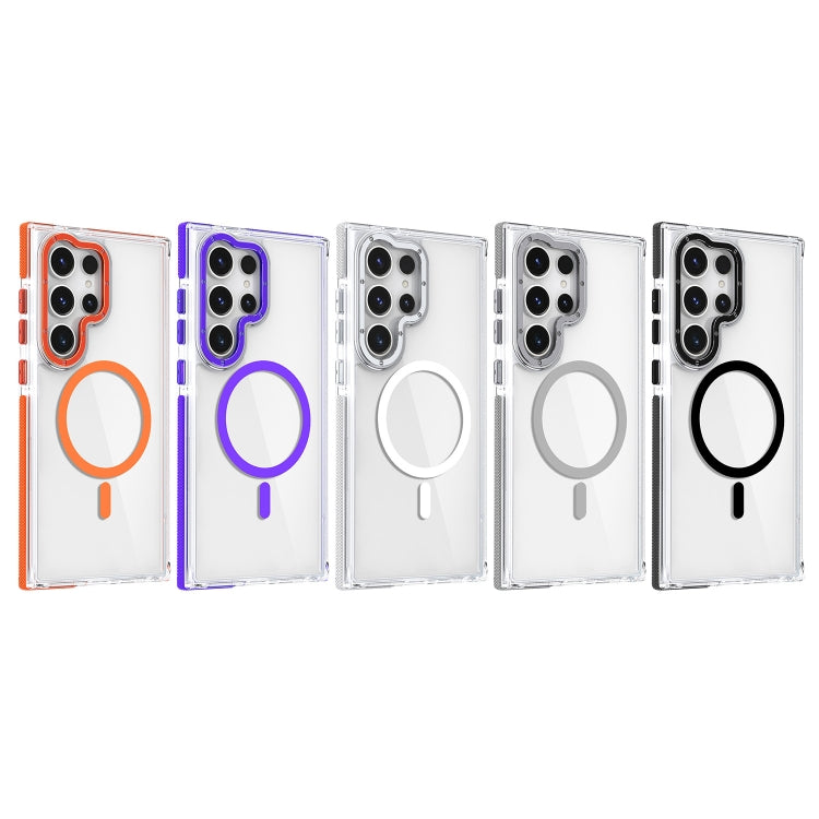 For Samsung Galaxy S24 5G Dual-Color Clear Acrylic Hybrid TPU MagSafe Phone Case(Orange) - Galaxy S24 5G Cases by PMC TechLife | Online Shopping South Africa | PMC TechLife