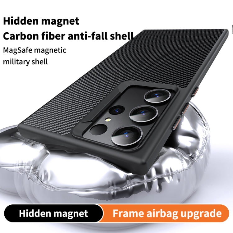 For Samsung Galaxy S23 Ultra 5G MagSafe Kevlar Fiber Shockproof Phone Case(Black) - Galaxy S23 Ultra 5G Cases by PMC TechLife | Online Shopping South Africa | PMC TechLife