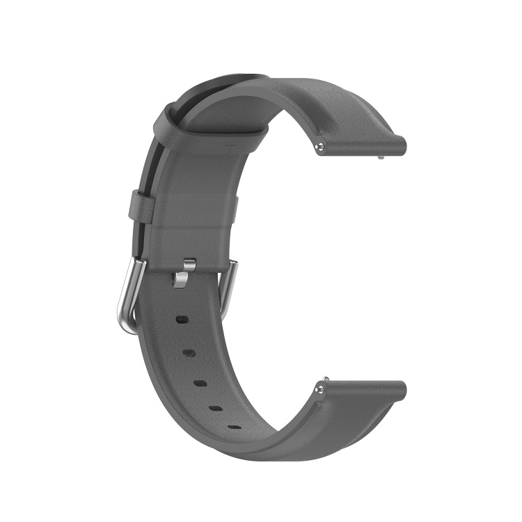 For Galaxy Watch 3 45mm Round Tail Leather Watch Band, Size: Free Size 22mm(Gray) - Watch Bands by PMC TechLife | Online Shopping South Africa | PMC TechLife | Buy Now Pay Later Mobicred