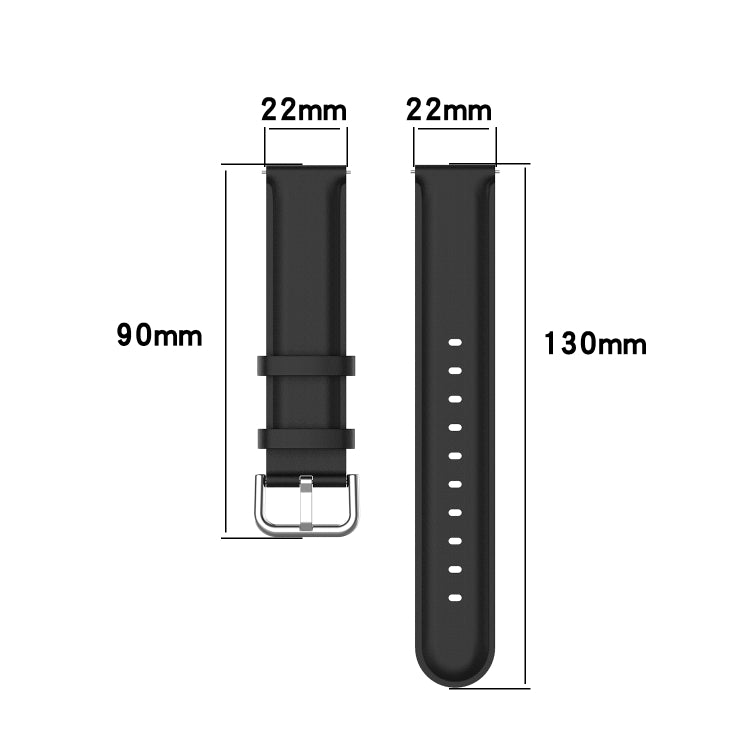 For Galaxy Watch 3 45mm Round Tail Leather Watch Band, Size: Free Size 22mm(Gray) - Watch Bands by PMC TechLife | Online Shopping South Africa | PMC TechLife | Buy Now Pay Later Mobicred