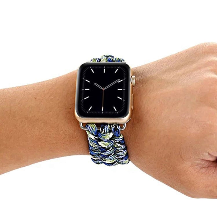 For Apple Watch Ultra 49mm / Series 8&7 45mm / SE 2&6&SE&5&4 44mm / 3&2&1 42mm Umbrella Cord Nylon Braided Watch Band(Grey) - Smart Wear by PMC TechLife | Online Shopping South Africa | PMC TechLife