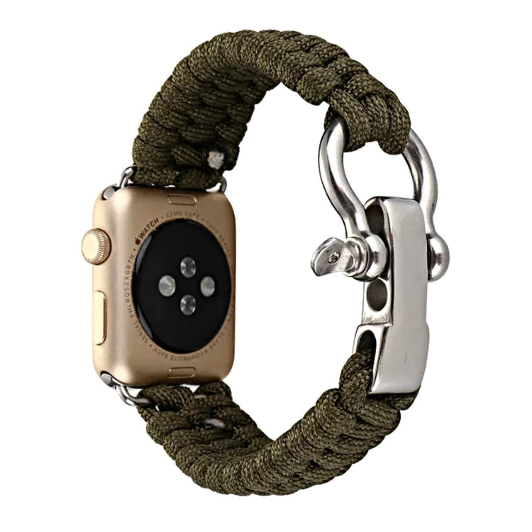 For Apple Watch Ultra 49mm / Series 8&7 45mm / SE 2&6&SE&5&4 44mm / 3&2&1 42mm Umbrella Cord Nylon Braided Watch Band(Blue Black) - Smart Wear by PMC TechLife | Online Shopping South Africa | PMC TechLife