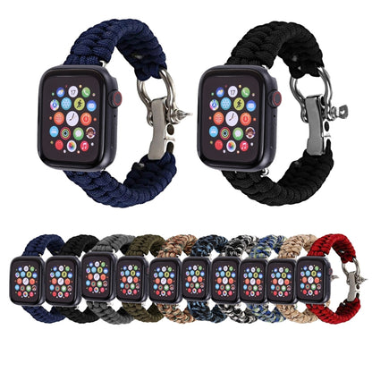 For Apple Watch Ultra 49mm / Series 8&7 45mm / SE 2&6&SE&5&4 44mm / 3&2&1 42mm Umbrella Cord Nylon Braided Watch Band(Black White) - Smart Wear by PMC Jewellery | Online Shopping South Africa | PMC Jewellery