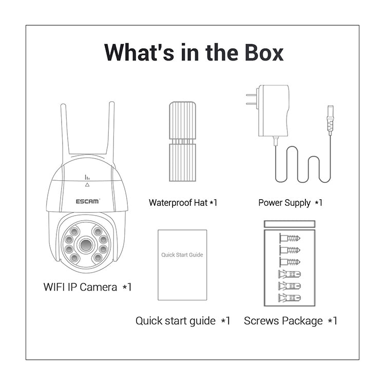 ESCAM QF518 5MP Smart WiFi IP Camera, Support AI Humanoid Detection / Auto Tracking / Dual Light Night Vision / Cloud Storage / Two Way Audio / TF Card, Plug:US Plug(White) - free shipping - PMC TechLife - Order now!