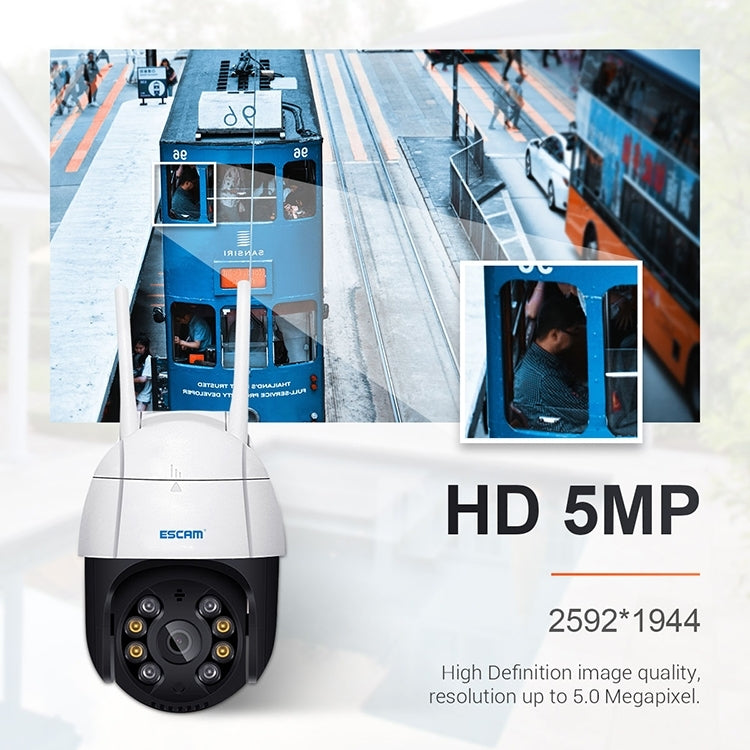 ESCAM QF518 5MP Smart WiFi IP Camera, Support AI Humanoid Detection / Auto Tracking / Dual Light Night Vision / Cloud Storage / Two Way Audio / TF Card, Plug:UK Plug(White) - free shipping - PMC TechLife - Order now!