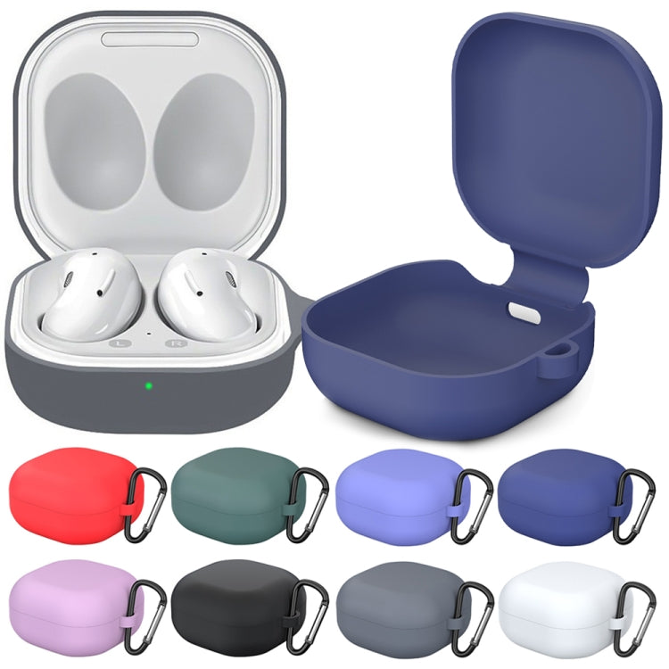 For New Samsung Galaxy Buds Live/Pro Solid Color Anti-fall Earphone Protective Case with Hook(Gray) - Samsung Earphone Case by PMC TechLife | Online Shopping South Africa | PMC TechLife | Buy Now Pay Later Mobicred