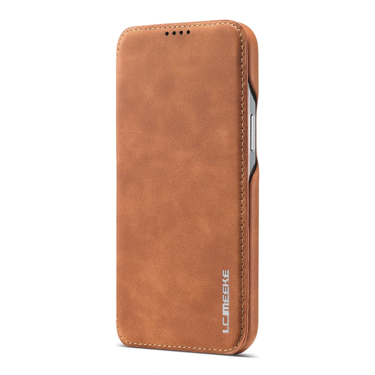 For iPhone 12 / 12 Pro LC.IMEEKE Hon Ancient Series Horizontal Flip Leather Case with Holder & Card Slot(Brown) - iPhone 12 / 12 Pro Cases by LC.IMEEKE | Online Shopping South Africa | PMC TechLife | Buy Now Pay Later Mobicred