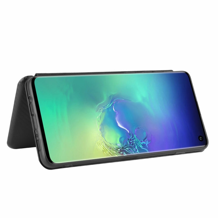 For Samsung Galaxy S10 Carbon Fiber Texture Horizontal Flip TPU + PC + PU Leather Case with Rope & Card Slot(Black) - free shipping - PMC TechLife - Order now!
