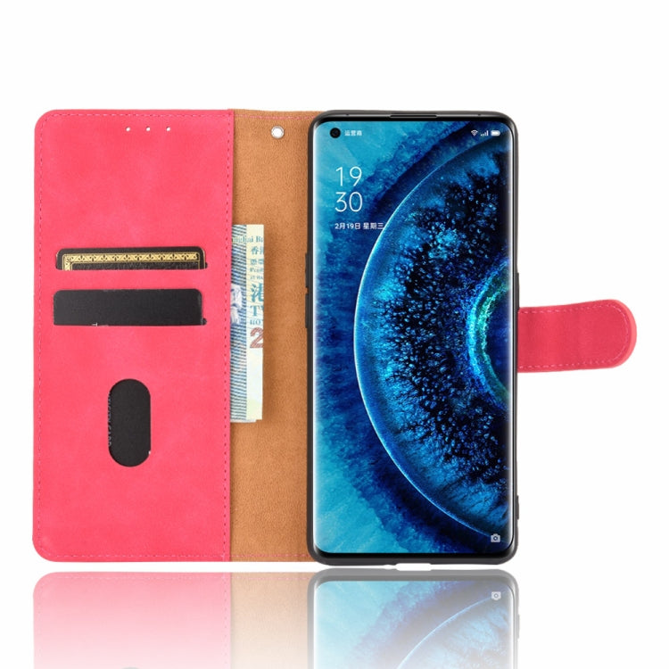 For OPPO Find X2 Solid Color Skin Feel Magnetic Buckle Horizontal Flip Calf Texture PU Leather Case with Holder & Card Slots & Wallet(Rose Red) - free shipping - PMC TechLife - Order now!