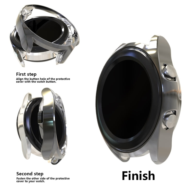 For Samsung Galaxy Watch 3 41mm Electroplating Hollow Half-pack TPU Protective Case(Gray) - Watch Cases by ENKAY | Online Shopping South Africa | PMC Jewellery | Buy Now Pay Later Mobicred