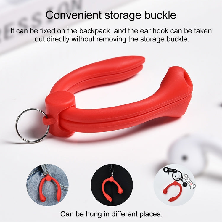 For AirPods 1 / 2 / AirPods Pro / Huawei FreeBuds 3 Wireless Earphones Silicone Anti-lost Lanyard Ear Hook(Red) - Anti-lost & Holder by PMC Jewellery | Online Shopping South Africa | PMC Jewellery