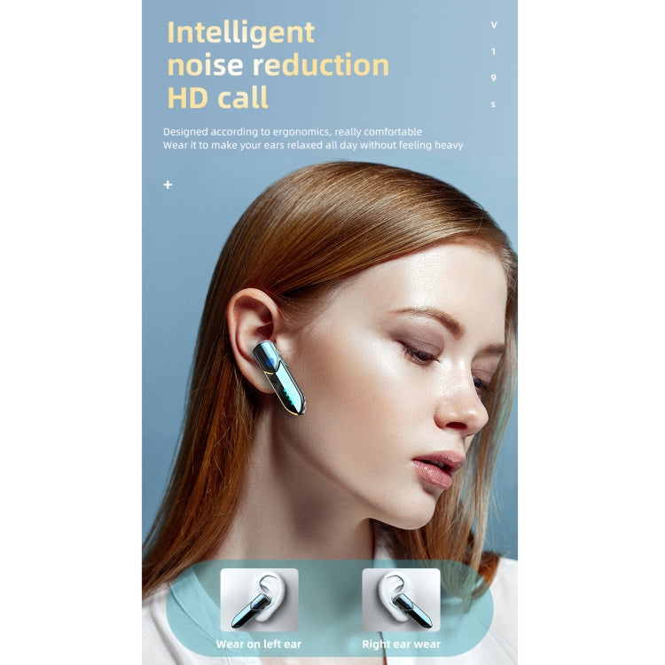 V19S Bluetooth 5.0 Business Style Fingerprint Touch Bluetooth Earphone(Blue) - Bluetooth Earphone by PMC Jewellery | Online Shopping South Africa | PMC Jewellery