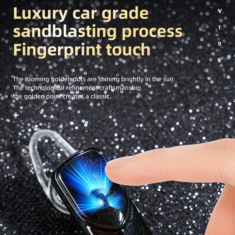 V19S Bluetooth 5.0 Business Style Fingerprint Touch Bluetooth Earphone(Pink) - Bluetooth Earphone by PMC TechLife | Online Shopping South Africa | PMC TechLife