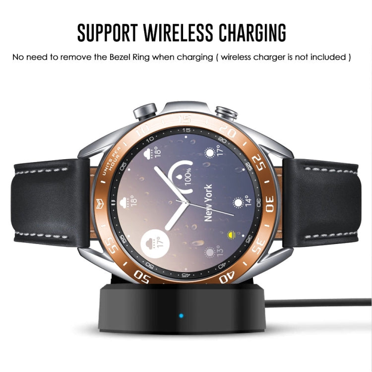 For Samsung Galaxy Watch 3 41mm Smart Watch Steel Bezel Ring, A Version(Rose Gold Ring White Letter) - Watch Cases by ENKAY | Online Shopping South Africa | PMC TechLife | Buy Now Pay Later Mobicred