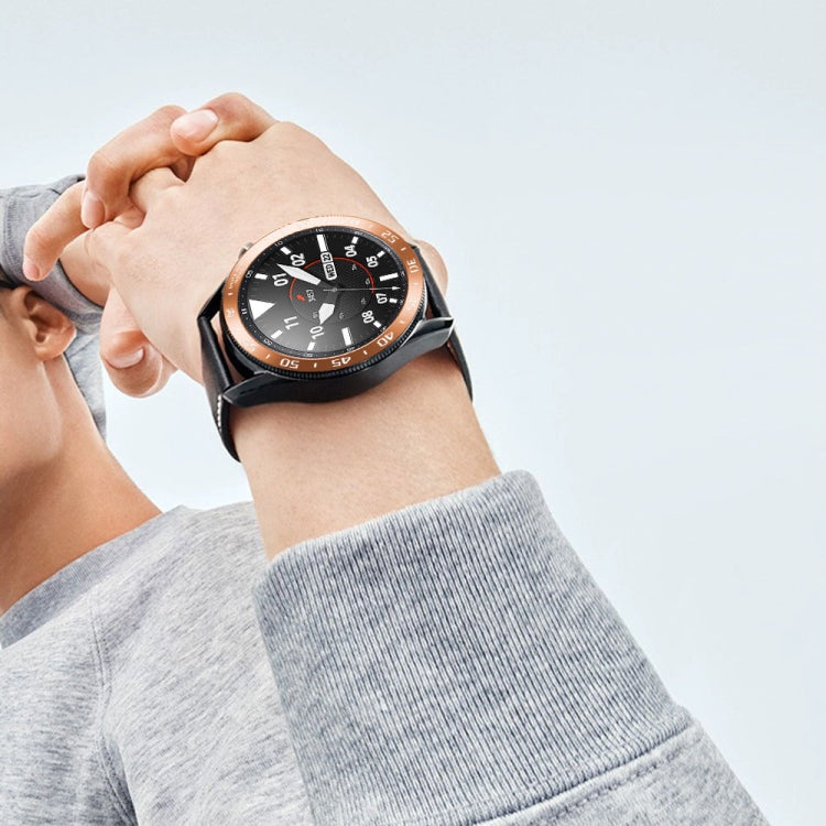 For Samsung Galaxy Watch 3 45mm Smart Watch Steel Bezel Ring, A Version(Rose Gold Ring White Letter) - Watch Cases by ENKAY | Online Shopping South Africa | PMC TechLife | Buy Now Pay Later Mobicred