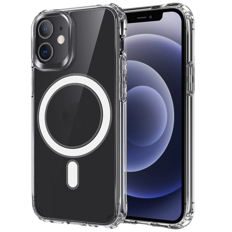 For iPhone 12 / 12 Pro Magsafe Case Magnetic Ring Clear Crystal Acrylic +TPU Four-corner Airbag Shockproof Case(Transparent) - free shipping - PMC TechLife - Order now!