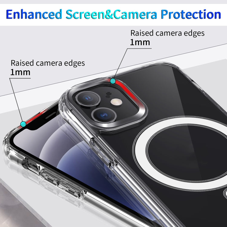 For iPhone 12 / 12 Pro Magsafe Case Magnetic Ring Clear Crystal Acrylic +TPU Four-corner Airbag Shockproof Case(Transparent) - free shipping - PMC TechLife - Order now!