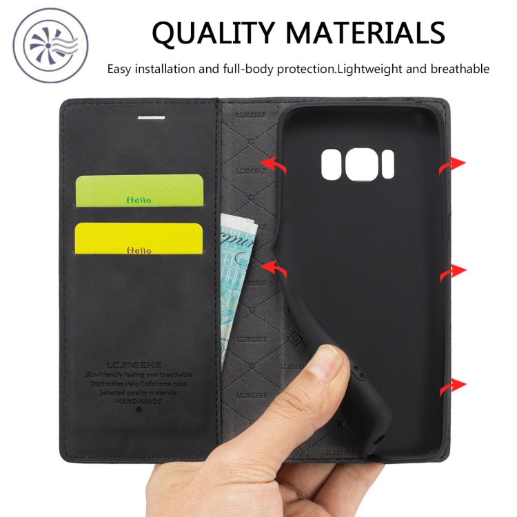 For Samsung Galaxy S8 LC.IMEEKE Strong Magnetism Ultra-thin Horizontal Flip Shockproof Matte TPU + PU Leather Case with Holder & Card Slots & Wallet(Black) - Galaxy Phone Cases by LC.IMEEKE | Online Shopping South Africa | PMC TechLife | Buy Now Pay Later Mobicred