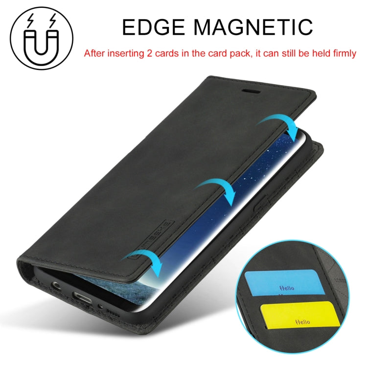 For Samsung Galaxy S8 LC.IMEEKE Strong Magnetism Ultra-thin Horizontal Flip Shockproof Matte TPU + PU Leather Case with Holder & Card Slots & Wallet(Black) - Galaxy Phone Cases by LC.IMEEKE | Online Shopping South Africa | PMC TechLife | Buy Now Pay Later Mobicred