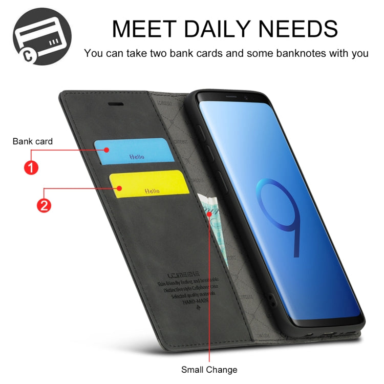 For Samsung Galaxy S9 LC.IMEEKE Strong Magnetism Ultra-thin Horizontal Flip Shockproof Matte TPU + PU Leather Case with Holder & Card Slots & Wallet(Black) - free shipping - PMC TechLife - Order now!