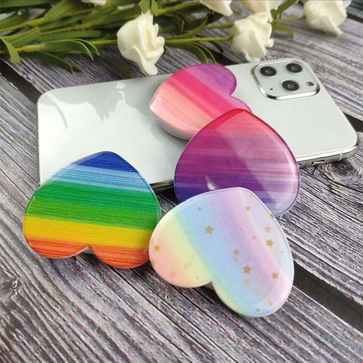 5 PCS Universal Heart-shaped Gradient Painted Phone Airbag Folding Stand Ring Holder, Random Color Delivery - Ring Holder by PMC Jewellery | Online Shopping South Africa | PMC Jewellery