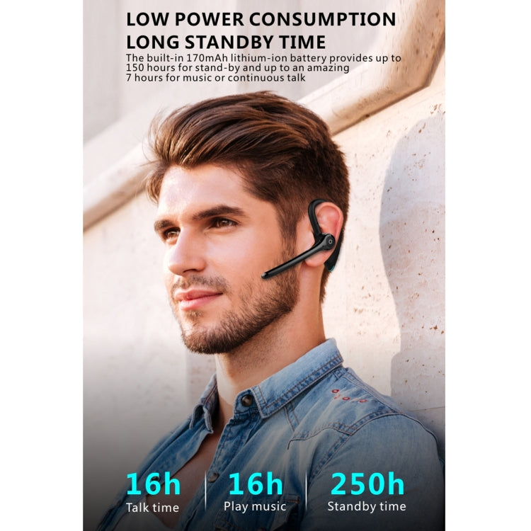 F910 Bluetooth 5.0 Hanging Ear Style Dual Mic Noise Cancelling Bluetooth Earphone(Black Blue) - Bluetooth Earphone by PMC TechLife | Online Shopping South Africa | PMC TechLife