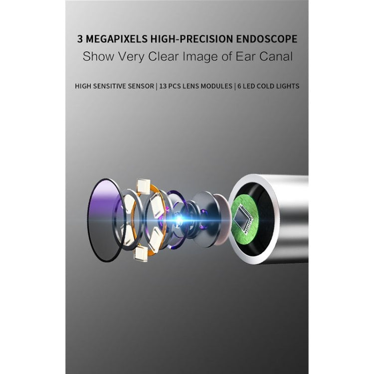 Bebird C3 Pro 2.4G 3.5mm Wireless Wifi High-definition Visual Ear Spoon 3 Million Pixels Out Ear Visual Ear Spoon(Black) - free shipping - PMC TechLife - Order now!