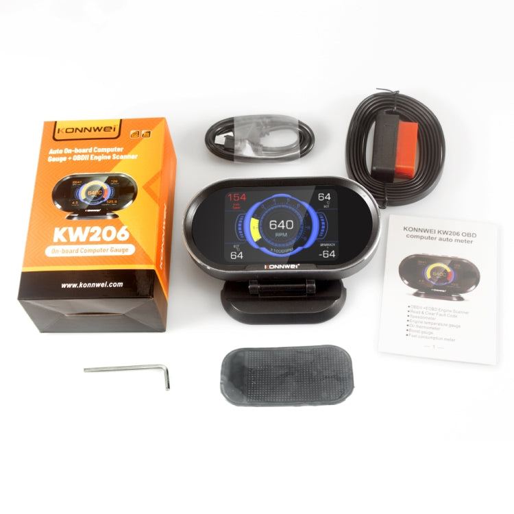 KONNWEI KW206 2 in 1 OBDII / EOBD12V Car Fault Scanner + 3.5 inch LCD Monitor - free shipping - PMC TechLife - Order now!