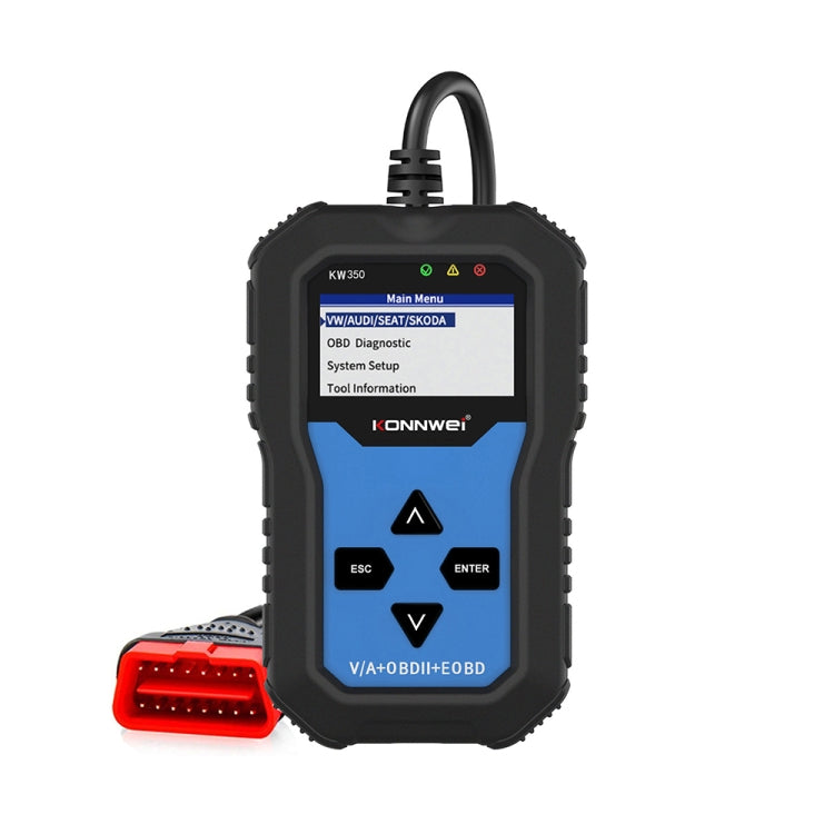 KONNWEI KW350 OBDII 12V Car Diagnostics Detector Scanner with 2 inch Black And White Display Screen V007 for Audi / Volkswagen - free shipping - PMC TechLife - Order now!