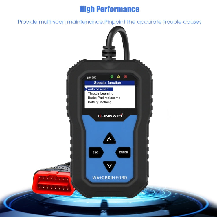 KONNWEI KW350 OBDII 12V Car Diagnostics Detector Scanner with 2 inch Black And White Display Screen V007 for Audi / Volkswagen - free shipping - PMC TechLife - Order now!