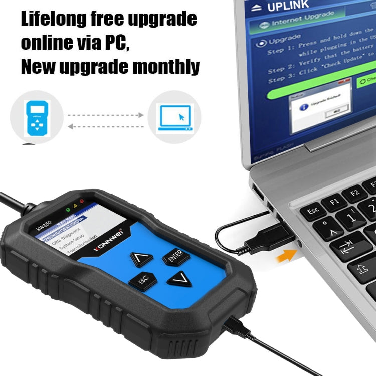 KONNWEI KW350 OBDII 12V Car Diagnostics Detector Scanner with 2 inch Black And White Display Screen V007 for Audi / Volkswagen - free shipping - PMC TechLife - Order now!