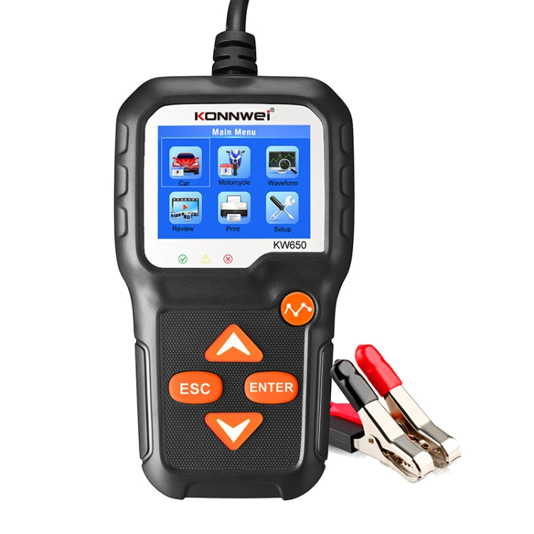 KONNWEI KW650 6V- 12V Car Motorcycle Battery Lawn Mower Detector with 2.4 inch Color Display & Waveform Graph - free shipping - PMC TechLife - Order now!