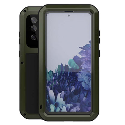 For Samsung Galaxy S20 FE LOVE MEI Metal Shockproof Waterproof Dustproof Protective Case with Glass(Army Green) - Galaxy S20 FE Cases by NILLKIN | Online Shopping South Africa | PMC Jewellery