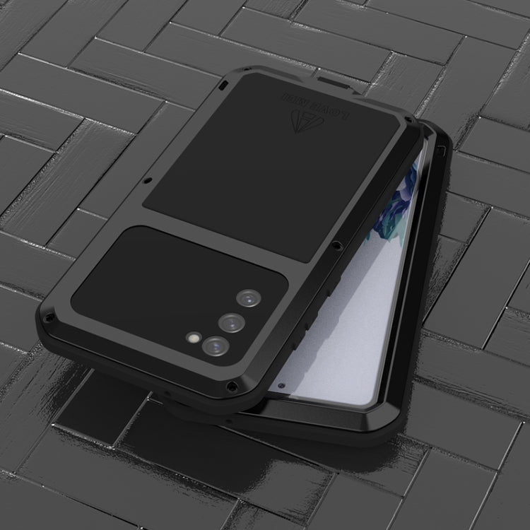 For Samsung Galaxy S20 FE LOVE MEI Metal Shockproof Waterproof Dustproof Protective Case with Glass(Army Green) - free shipping - PMC TechLife - Order now!